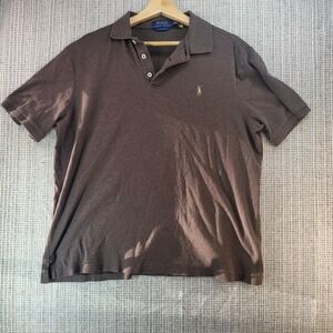 Polo Ralph Lauren Polo Shirt Mens Large Brown Classic Fit Pony Logo Embroidered